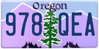 OR license plate 978QEA