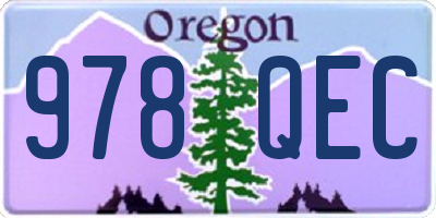 OR license plate 978QEC