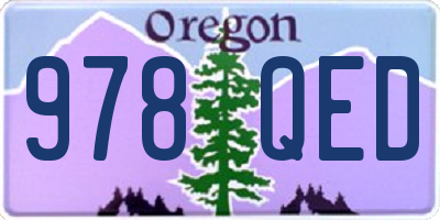 OR license plate 978QED
