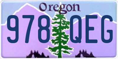 OR license plate 978QEG