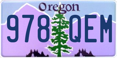 OR license plate 978QEM