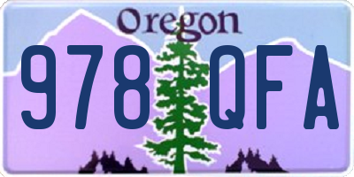OR license plate 978QFA