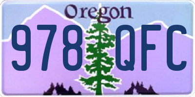 OR license plate 978QFC