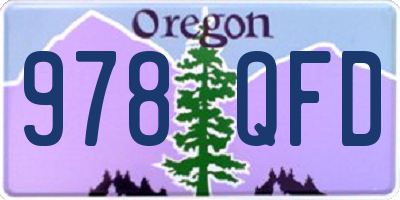 OR license plate 978QFD