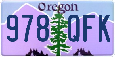 OR license plate 978QFK