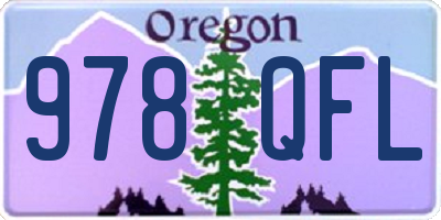 OR license plate 978QFL