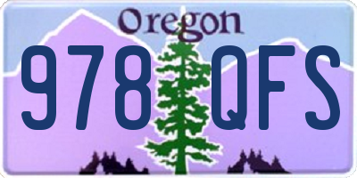 OR license plate 978QFS