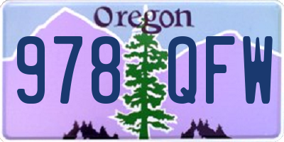 OR license plate 978QFW