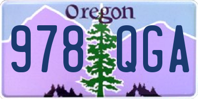 OR license plate 978QGA
