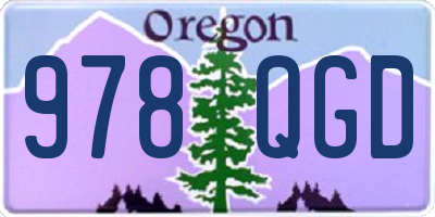 OR license plate 978QGD
