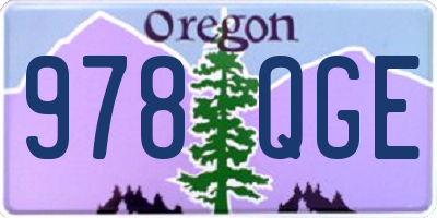 OR license plate 978QGE