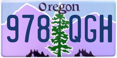 OR license plate 978QGH