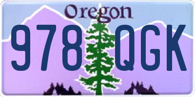 OR license plate 978QGK