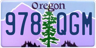 OR license plate 978QGM