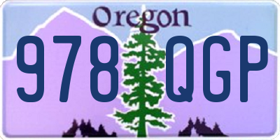 OR license plate 978QGP