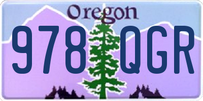 OR license plate 978QGR