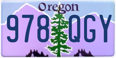 OR license plate 978QGY