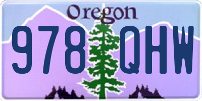 OR license plate 978QHW