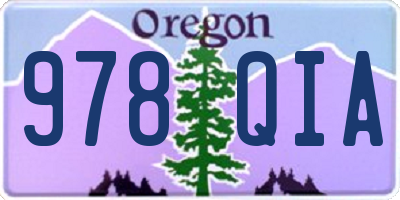 OR license plate 978QIA