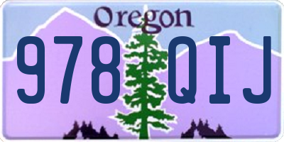 OR license plate 978QIJ