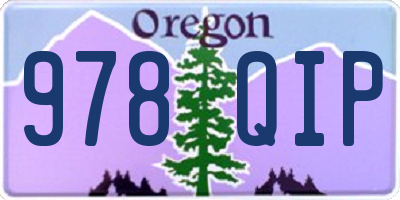 OR license plate 978QIP