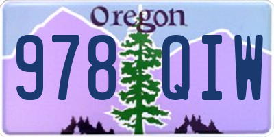 OR license plate 978QIW
