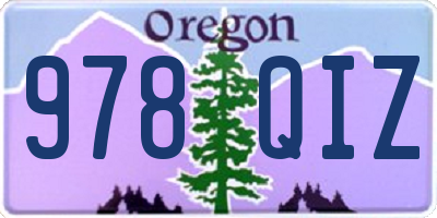 OR license plate 978QIZ