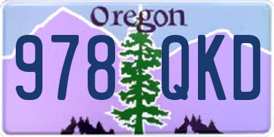 OR license plate 978QKD