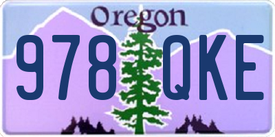 OR license plate 978QKE
