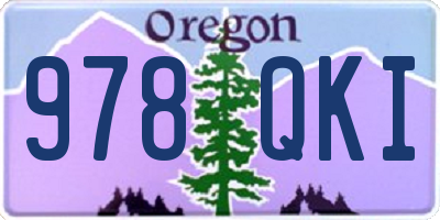 OR license plate 978QKI