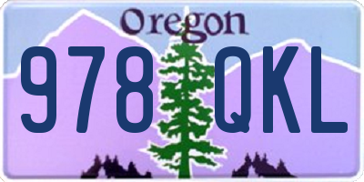 OR license plate 978QKL