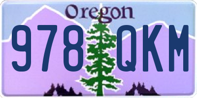 OR license plate 978QKM