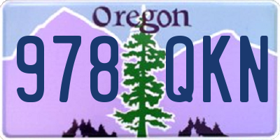 OR license plate 978QKN