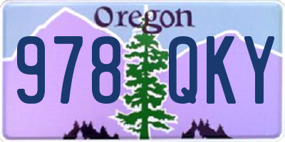 OR license plate 978QKY