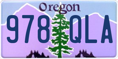 OR license plate 978QLA