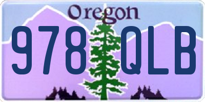 OR license plate 978QLB