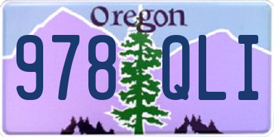 OR license plate 978QLI