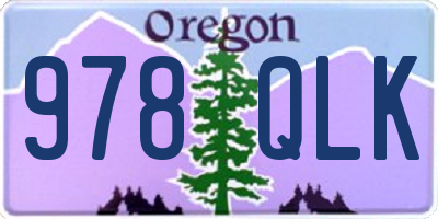OR license plate 978QLK
