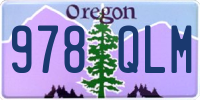 OR license plate 978QLM