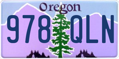 OR license plate 978QLN