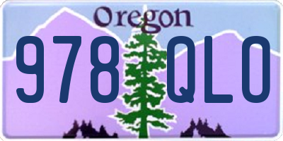OR license plate 978QLO