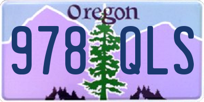 OR license plate 978QLS