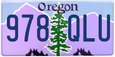 OR license plate 978QLU