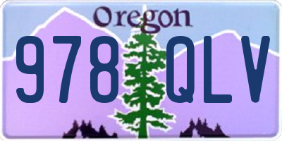 OR license plate 978QLV