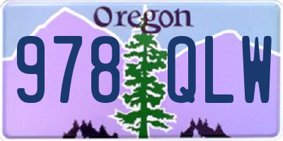 OR license plate 978QLW