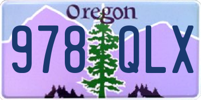 OR license plate 978QLX