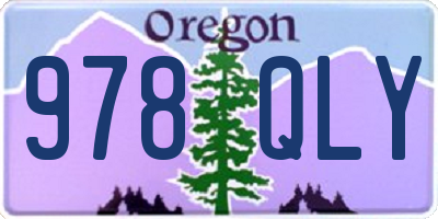 OR license plate 978QLY