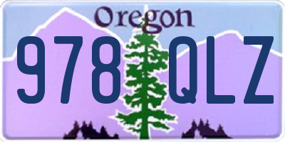 OR license plate 978QLZ