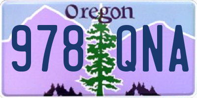 OR license plate 978QNA