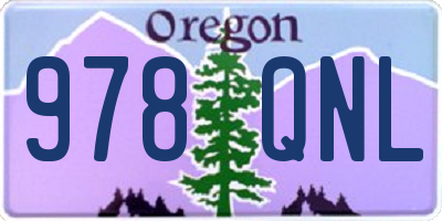 OR license plate 978QNL